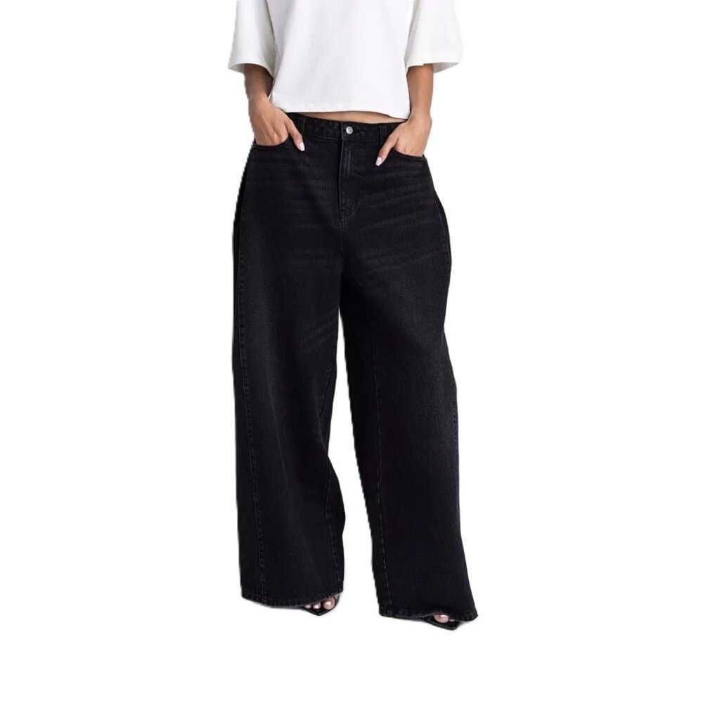 KBB by Kahlana The Rachel Jean Low Rise Wide Leg Black Wash Jeans -- Size 2 NWOT